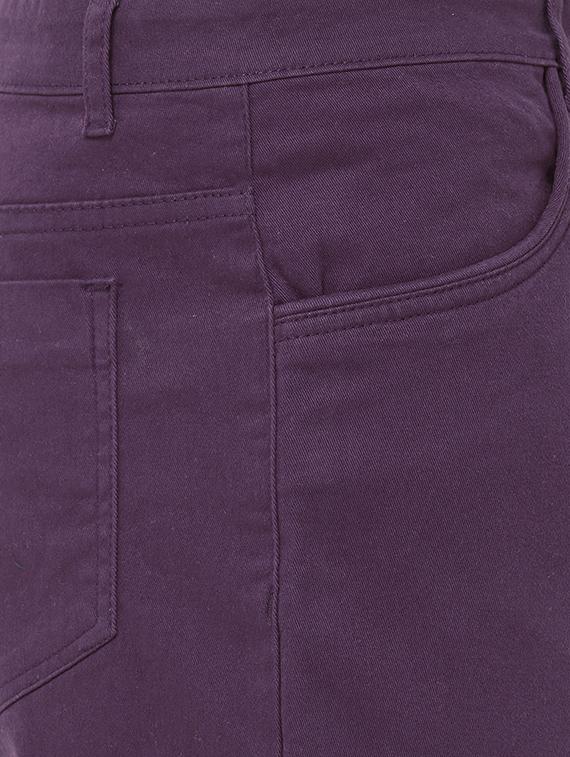 purple solid bermuda shorts - 16831039 - Zoom Image - 5
