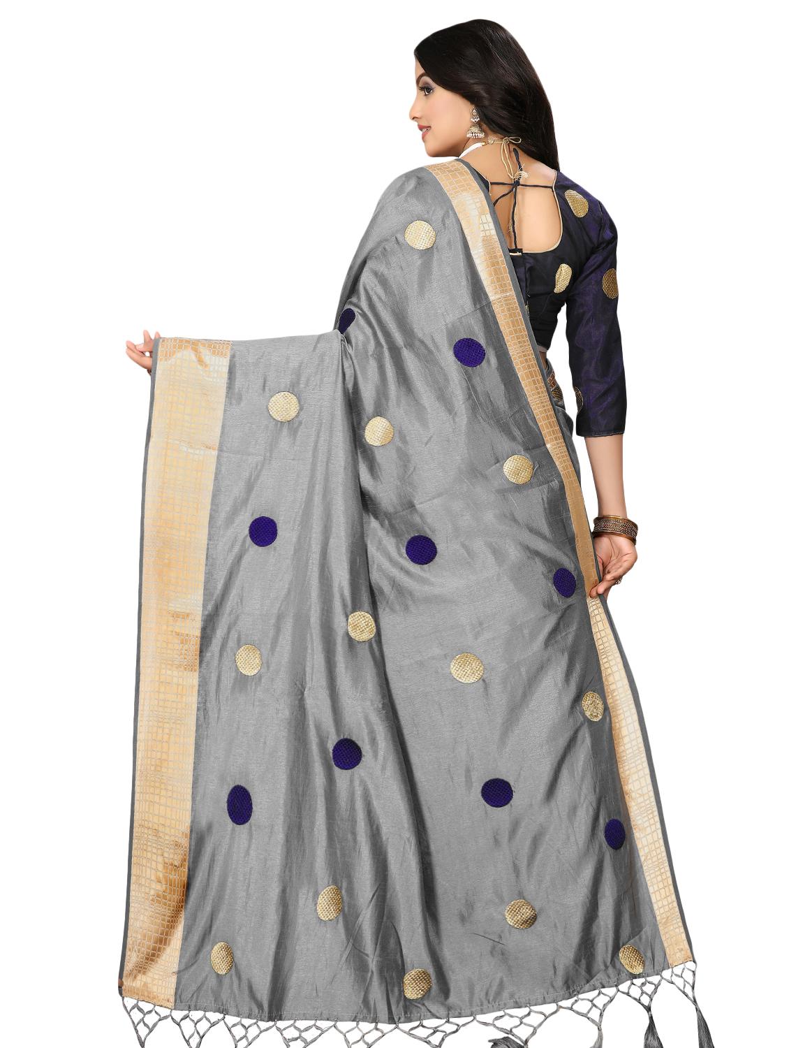 self design woven saree with blouse - 16831054 - Zoom Image - 2