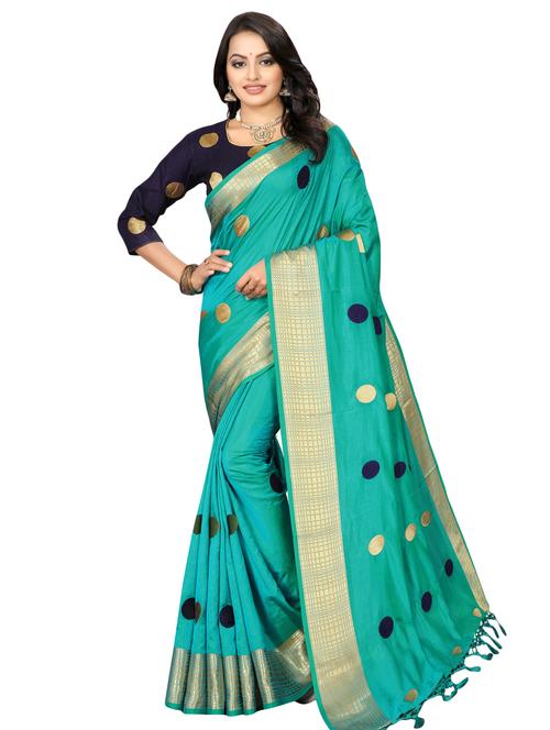 self design woven saree with blouse - 16831055 - Standard Image - 1