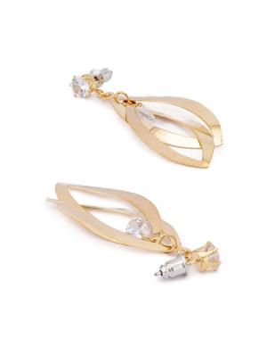 gold metal drop earring - 16831220 - Standard Image - 2