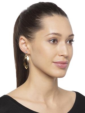 gold metal drop earring - 16831220 - Standard Image - 3