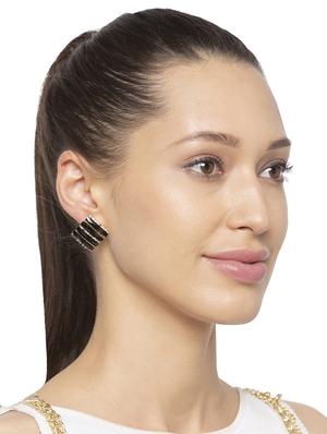 black metal studs earring - 16831336 - Standard Image - 3