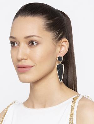 black metal drop earring - 16831346 - Standard Image - 3