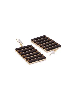 brown metal drop earring - 16831350 - Standard Image - 2