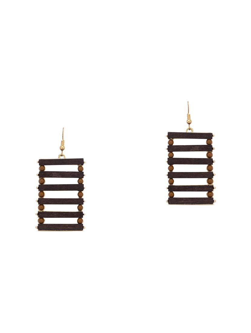 brown metal drop earring - 16831350 - Zoom Image - 1