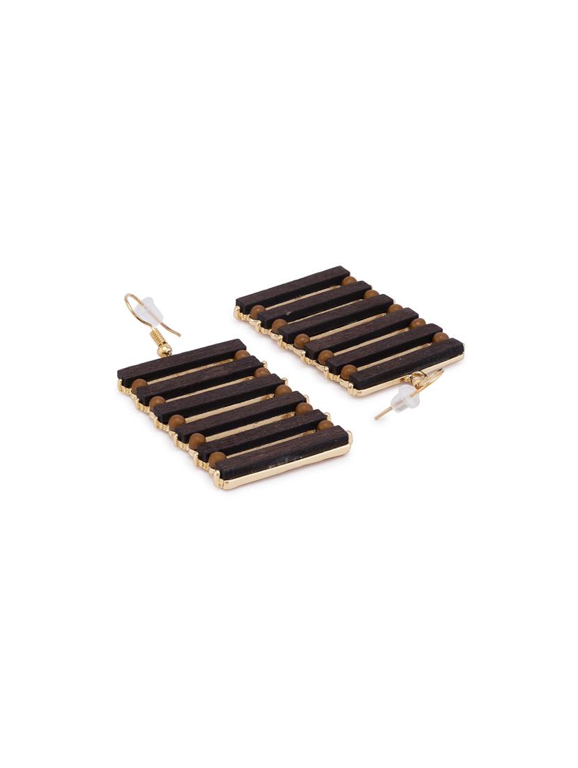 brown metal drop earring - 16831350 - Zoom Image - 2