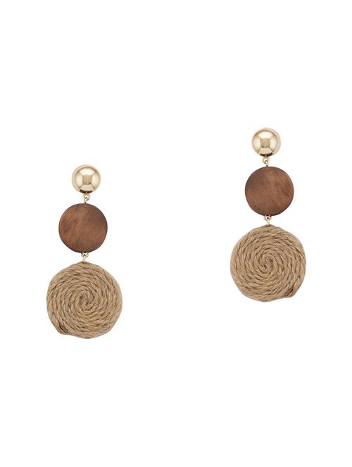 brown metal drop earring - 16831354 - Standard Image - 1