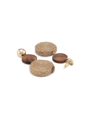 brown metal drop earring - 16831354 - Standard Image - 2