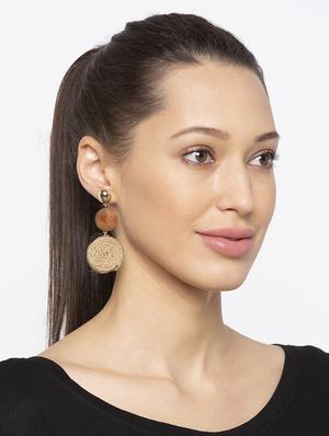 brown metal drop earring - 16831354 - Standard Image - 3