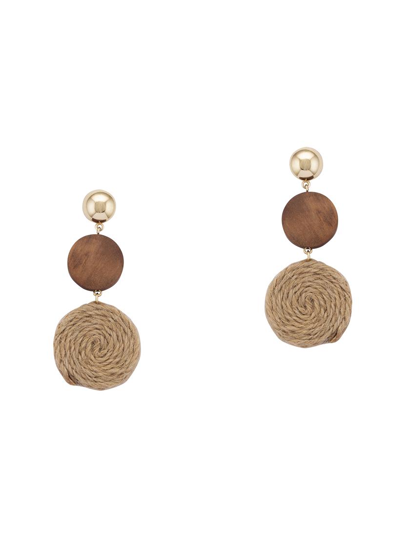 brown metal drop earring - 16831354 - Zoom Image - 1