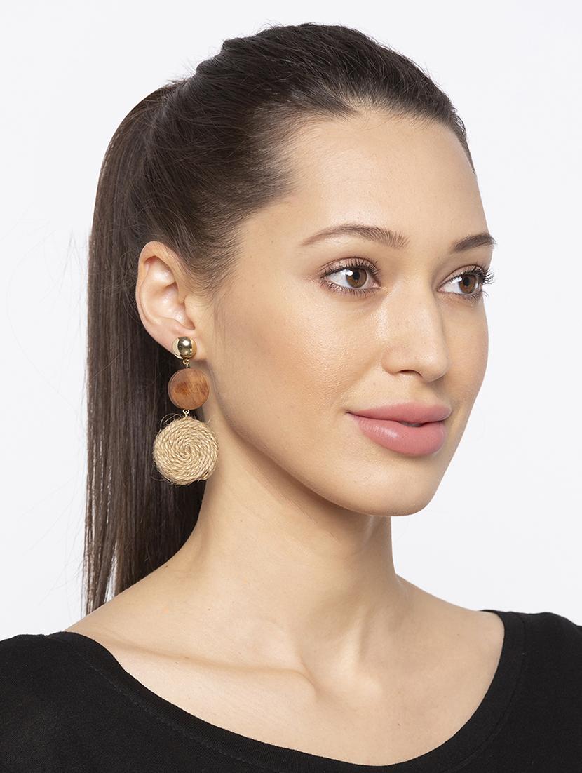 brown metal drop earring - 16831354 - Zoom Image - 3