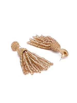gold metal drop earring - 16831359 - Standard Image - 2
