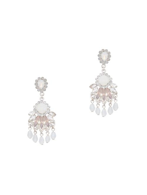 silver metal drop earring - 16831361 - Standard Image - 1
