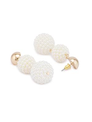 silver metal drop earring - 16831362 - Standard Image - 2
