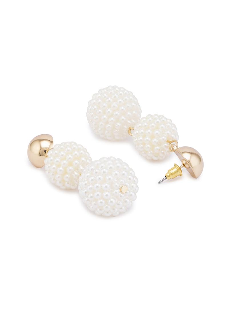 silver metal drop earring - 16831362 - Zoom Image - 2