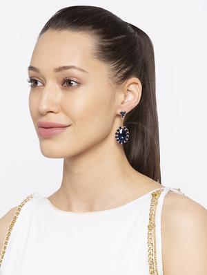 blue metal drop earring - 16831384 - Standard Image - 3