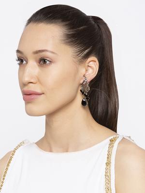 black metal drop earring - 16831390 - Standard Image - 3