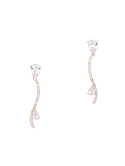 gold metal drop earring - 16831406 - Standard Image - 1
