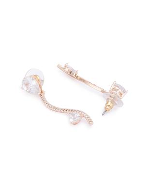 gold metal drop earring - 16831406 - Standard Image - 2