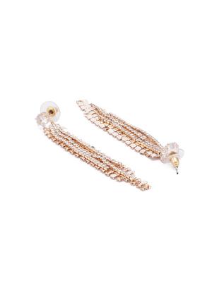 gold metal drop earring - 16831415 - Standard Image - 2