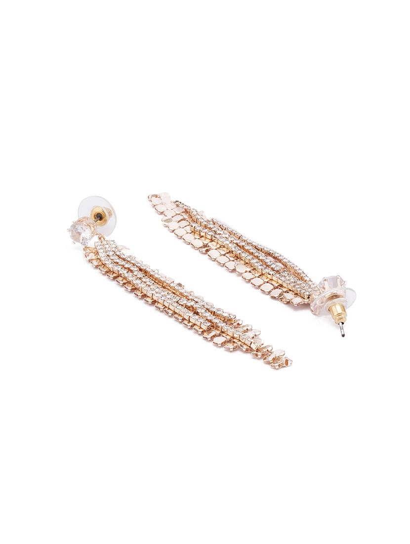 gold metal drop earring - 16831415 - Zoom Image - 2