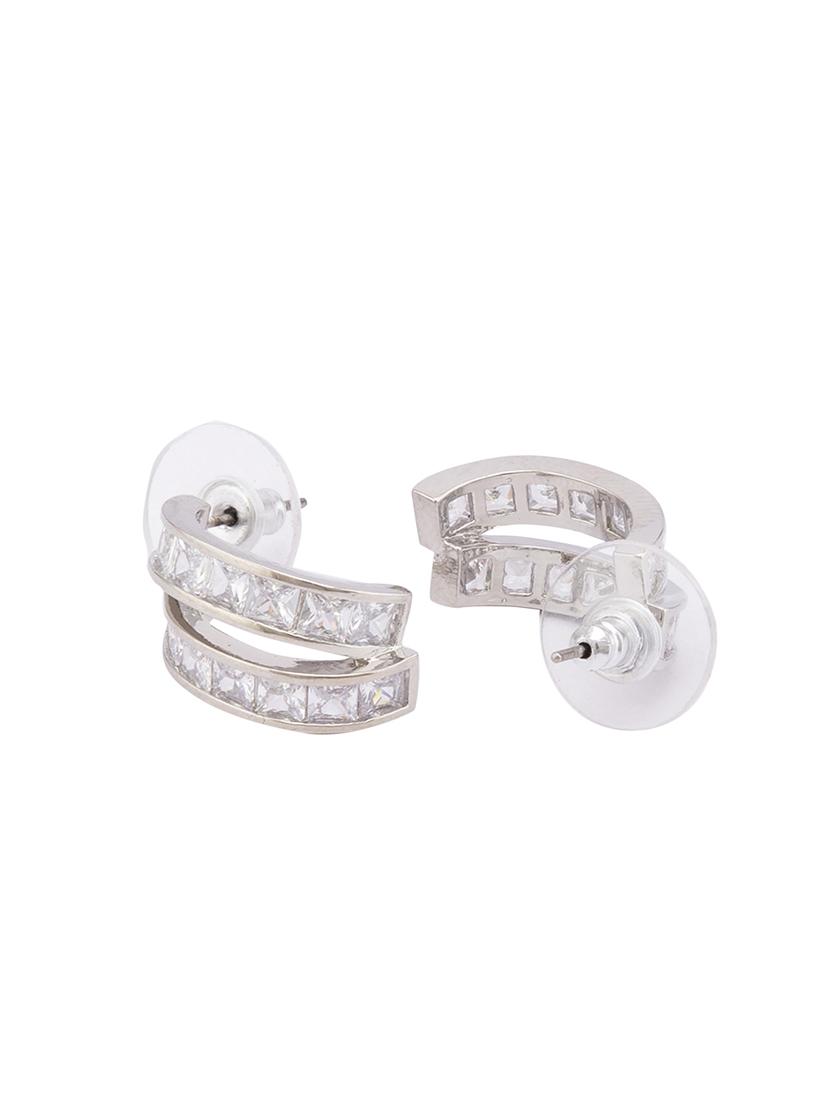 silver metal studs earring - 16831434 - Zoom Image - 2