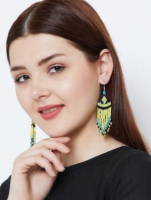 multi colored metal drop earring - 16831779 - Standard Image - 4