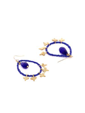 blue metal drop earring - 16831805 - Standard Image - 3