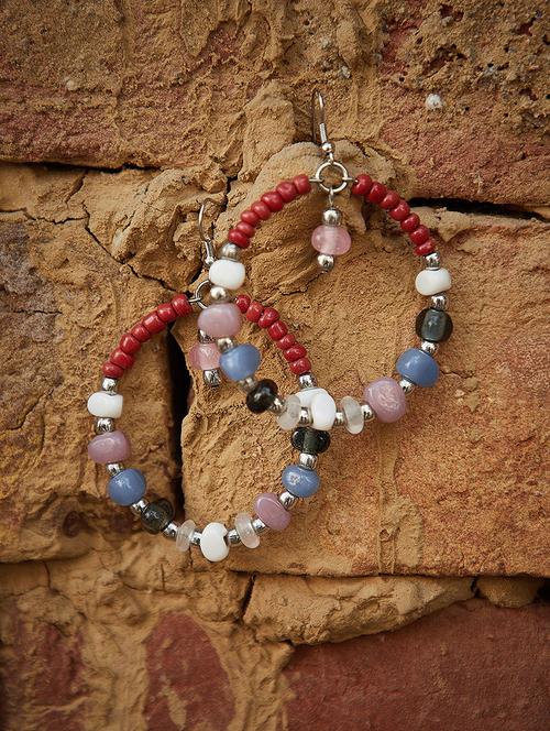 multi colored metal drop earring - 16831809 - Standard Image - 1