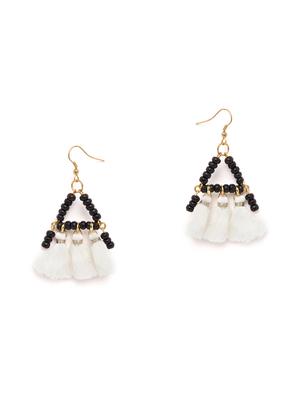 white metal drop earring - 16831812 - Standard Image - 2