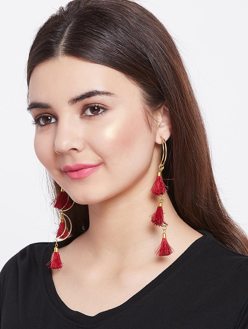 red metal drop earring - 16831814 - Zoom Image - 4