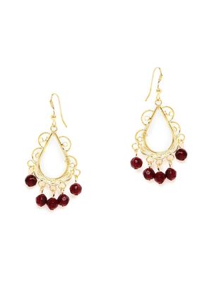 gold metal drop earring - 16831817 - Standard Image - 2