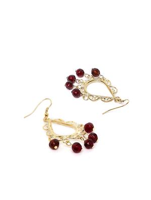 gold metal drop earring - 16831817 - Standard Image - 3