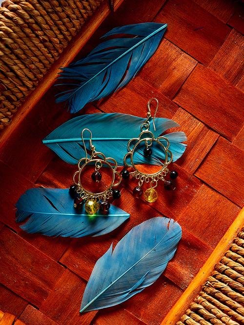 gold metal drop earring - 16831818 - Standard Image - 1