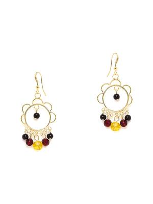 gold metal drop earring - 16831818 - Standard Image - 2