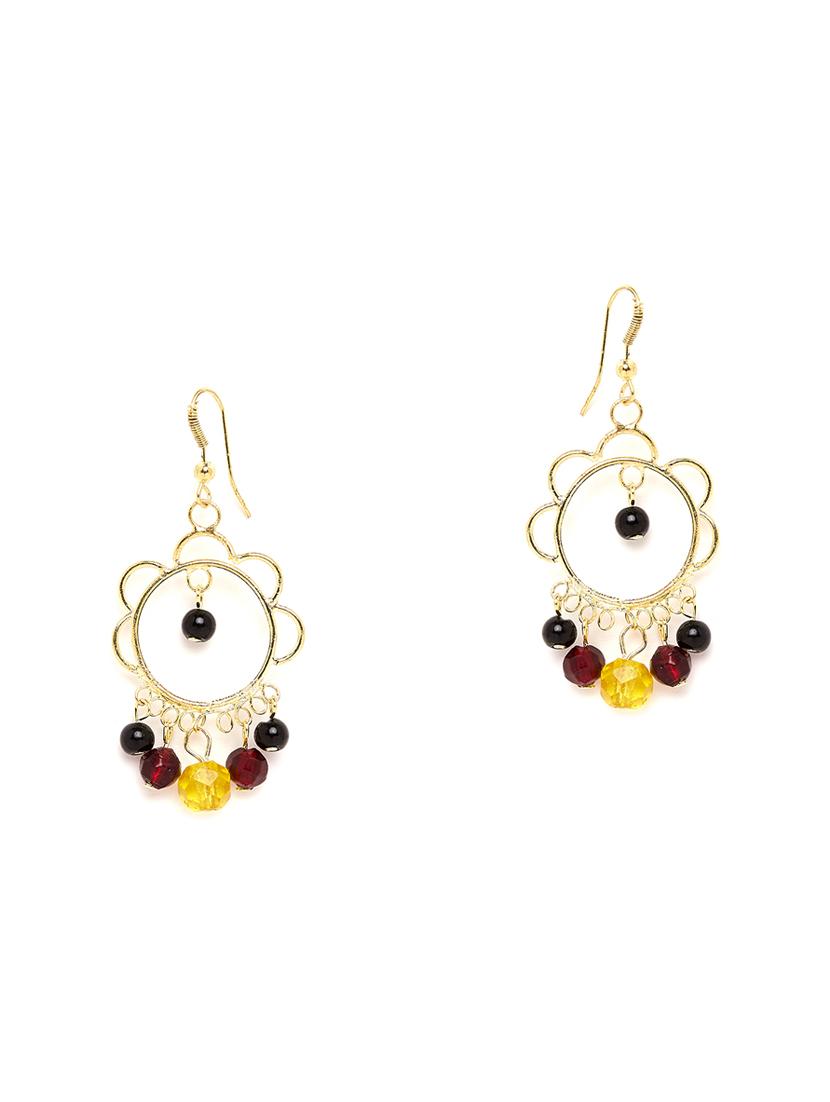 gold metal drop earring - 16831818 - Zoom Image - 2