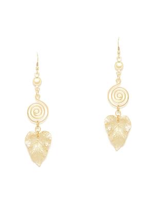gold metal drop earring - 16831847 - Standard Image - 2