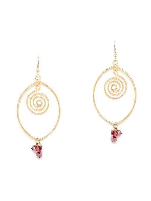 gold metal drop earring - 16831849 - Standard Image - 1