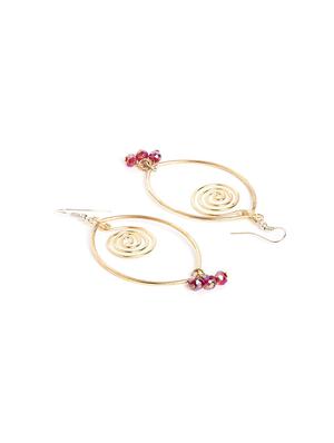 gold metal drop earring - 16831849 - Standard Image - 2