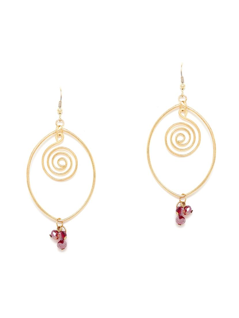 gold metal drop earring - 16831849 - Zoom Image - 1