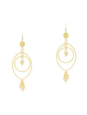 gold metal drop earring - 16831866 - Standard Image - 2