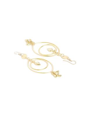 gold metal drop earring - 16831866 - Standard Image - 3