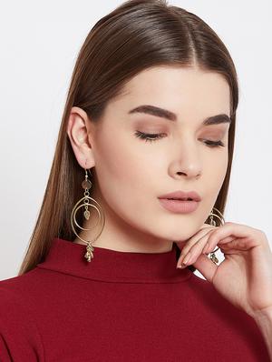 gold metal drop earring - 16831866 - Standard Image - 4