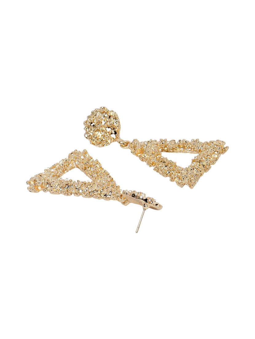 gold metal drop earring - 16831896 - Zoom Image - 2