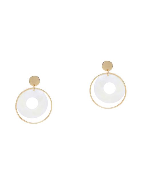 gold metal drop earring - 16831901 - Standard Image - 1