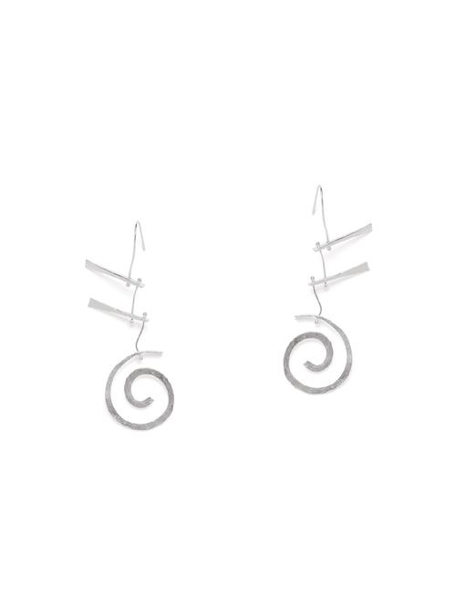 silver metal drop earring - 16831937 - Standard Image - 1