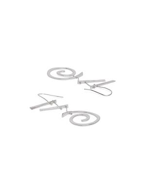 silver metal drop earring - 16831937 - Standard Image - 2