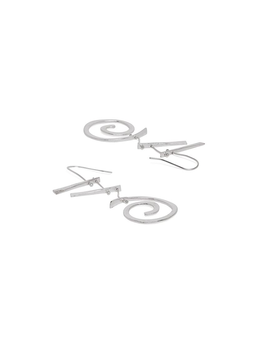 silver metal drop earring - 16831937 - Zoom Image - 2