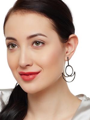 black brass drop earring - 16831938 - Standard Image - 3