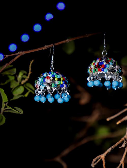 multi colored metal jhumka earring - 16831944 - Standard Image - 1